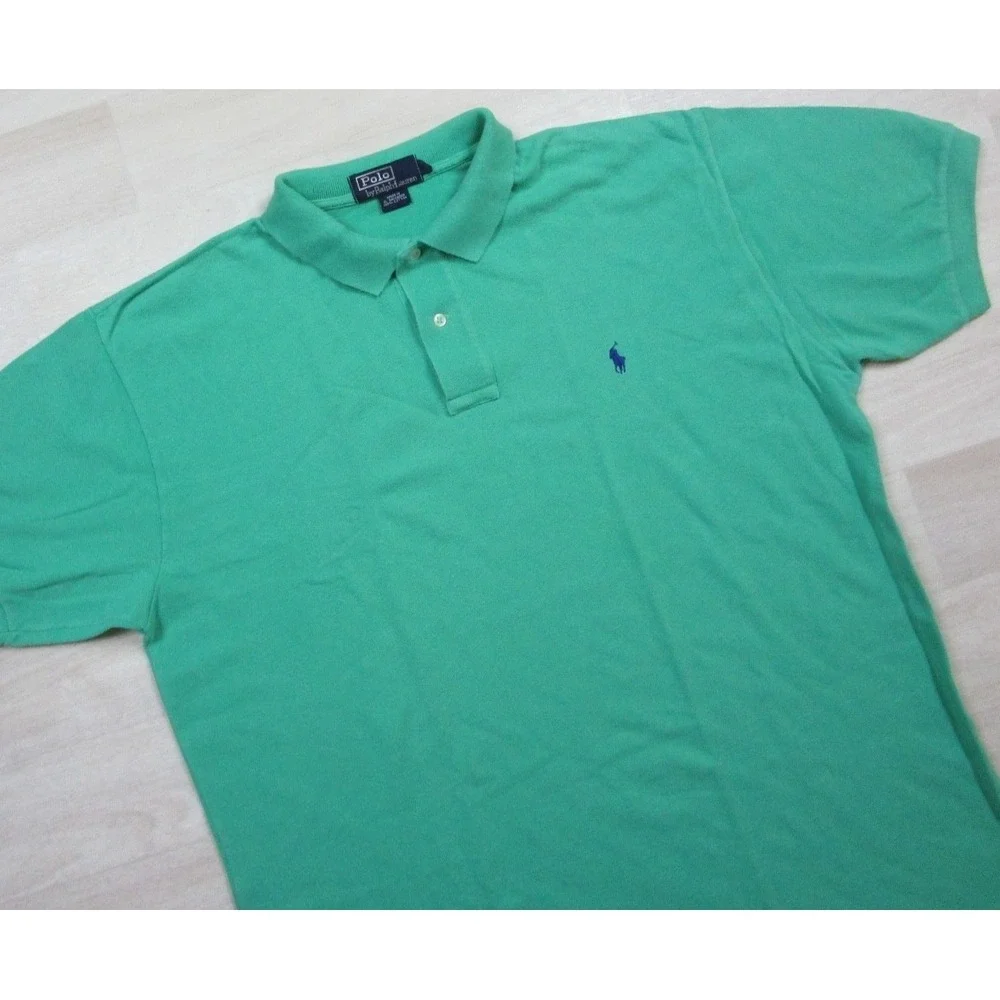 Vintage 90s POLO Ralph Lauren Polo Shirt Men's (L)‎ Lot of 2 Preppy Rugby Pastel